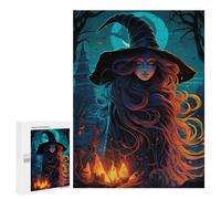 Puzzle Per Adolescenti 500 PCS Witch in The Moonlit Forest Puzzle Divertenti Da Assemblare, Modelli, Regali Unici Per Compleanno E Natale 500 PCS