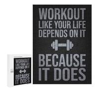 Puzzle Per Adolescenti 500 PCS Workout Like Your Life Depends On It, Gym Motivation Puzzle Per Adolescenti Migliora La Memoria Difficile Da Completare Gioco Impegnativo Giocattoli 500 PCS