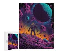 Puzzle per adolescenti 500 pezzi Astronauta alieno in Cosmic Landscape antistress, decorazione perfetta, attività divertenti per la casa, 500 pezzi