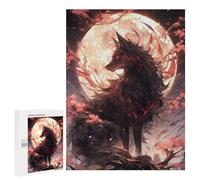 Puzzle per adolescenti, 500 pezzi, Black Sakura Kitsune, puzzle per adulti, gioco di famiglia, un'opera d'arte per compleanno, Natale, 500 pezzi