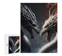 Puzzle per adolescenti, 500 pezzi, Dragon Duel Black Vs White Puzzles per adulti, gioco pratico per migliorare la memoria, attività divertenti per la casa, 500 pezzi