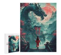 Puzzle Per Adolescenti 500 Pezzi Giappone Dragon Geisha Puzzle Per Adulti Giochi Rilassanti Corsa Velocità A Mano Sfido Da Risolvere 500 PCS
