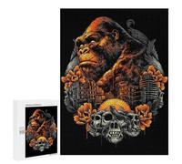 Puzzle per adolescenti, 500 pezzi, Gorilla Cityscape Art Print Puzzle per adulti, gioco di famiglia, regalo di compleanno, interazione genitore-figlio, 500 pezzi