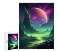 Puzzle per adolescenti, 500 pezzi, Green Planet Galactic, giocattolo puzzle, decorazione da parete, per compleanno, 500 pezzi