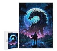 Puzzle Per Adolescenti 500 Pezzi Moonlit Dragon Confrontation Puzzle Per Adulti Giochi Rilassanti Difficile Sfida Attività Divertenti Per La Casa 500 PCS