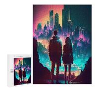 Puzzle per adolescenti, 500 pezzi, Neon Night Dream for Two Puzzle, decorazione da parete, per compleanno, 500 pezzi