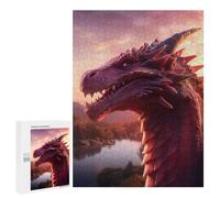 Puzzle per adolescenti, 500 pezzi, Red Ruby Dragon Puzzles per adulti, giochi di relax difficili, gioco educativo, 500 pezzi