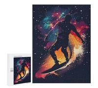 Puzzle Per Adolescenti 500 Pezzi Surf Galaxy Silhouette Puzzle Per Adulti Giochi Rilassanti Difficile Sfida Divertenti Attività Per La Casa 500 PCS