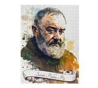 Puzzle per adolescenti, 52 x 38 cm, 1000 puzzle Saint Padre Pio, per adolescenti, gioco di rilassamento, corsa a velocità manuale, difficile e impegnativo, 52 x 38 cm, 1000 pezzi