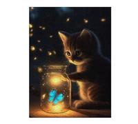 Puzzle Per Adolescenti 52x38cm/1000pcs Puzzle Per Adulti Cat Butterfly Jar Giocattolo Decorazione Da Parete Analisi E Logica Divertimento Attività A Casa, 52x38cm/1000pcs