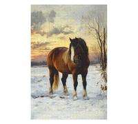 Puzzle Per Adolescenti 75x50cm/1000pcs Horse in Winter Landscape Puzzle Per Adolescenti Gioco Rompicapo Difficile Divertente Attività Da Fare A Casa 75x50cm/1000pcs