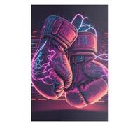 Puzzle Per Adolescenti 75x50cm/1000pcs Neon Boxing Gloves Artwork Puzzle Per Adolescenti Sfida Difficile Allena La Tua Mente E Le Tue Mani Rompicapo Giochi Per Famiglie 75x50cm/1000pcs