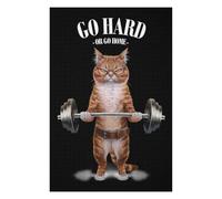 Puzzle Per Adolescenti 75x50cm/1000pcs Orange Cat Weightlifting Puzzle Per Adulti Gioco Pratico Decorazione Murale Difficile E Stimolante 75x50cm/1000pcs
