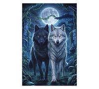 Puzzle Per Adolescenti 75x50cm/1000pcs Two Wolf in Jungle Puzzle Per Adulti Gioco Pratico Decorazione Murale Difficile E Stimolante 75x50cm/1000pcs