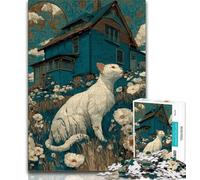 Puzzle per adolescenti a forma di gatto, giocattoli che creano dipendenza, sfida di intelligenza cerebrale, regalo di compleanno, regali, arte murale (38x26cm)