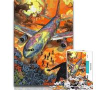 Puzzle per adolescenti Aereo smarrito 1000 pezzi per adulti, giocattolo educativo antistress, regalo per amici e familiari (dimensioni 38x26cm)