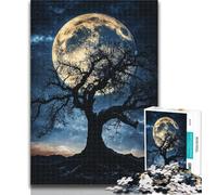 Puzzle per adolescenti Albero morto e luna Puzzle da 1000 pezzi per adulti e adolescenti, giochi educativi Decorazione per la casa Offerta come regalo per tutta la famiglia 50x75cm