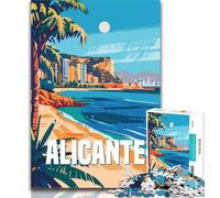 Puzzle per adolescenti Alicante Spagna 1000 pezzi per adulti, regalo di gioco stimolante, ideale come regalo per tutta la famiglia, 26x38cm