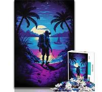 Puzzle per adolescenti "Alone at the Night Beach", 1000 pezzi, per adulti e adolescenti, giocattolo educativo, ideale come regalo per tutta la famiglia (50x75cm)