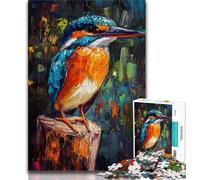 Puzzle per adolescenti animali martin pescatore dipinto a olio puzzle per adulti 1000 pezzi giocattoli per l'intrattenimento della famiglia ideali come regalo per tutta la famiglia 75x50cm