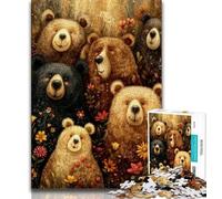 Puzzle per adolescenti animali orso bruno puzzle per adulti 1000 pezzi giocattoli giochi educativi antistress fantastici regali e giocattoli 75x50cm
