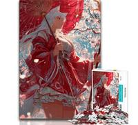 Puzzle per adolescenti Anime Fox Girl, giocattoli educativi per l'apprendimento, giochi per famiglie, gioco educativo per compleanno, Natale 75x50cm