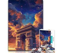 Puzzle per adolescenti Arco di Trionfo 1000 pezzi per adulti decorazione murale artistica e idea regalo di compleanno per amici ufficio a casa (26x38cm)