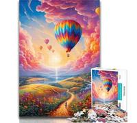 Puzzle per adolescenti, arte colorata, mongolfiera, 1000 pezzi, per adolescenti e adulti, antistress, sfida difficile, migliora l'amore tra coppie, 26x38cm