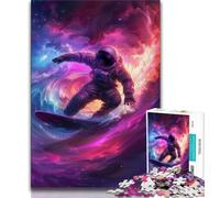 Puzzle per adolescenti, Astronauta che fa surf nello spazio, 1000 pezzi, per adulti e adolescenti, gioco educativo, sfida, giocattolo, arredamento unico per la casa e regali (38x26cm)