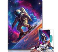Puzzle per adolescenti Astronauta che fa surf nello spazio, gioco per famiglie antistress, sfida difficile, rafforza l'amore tra coppie, 75x50cm