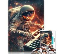 Puzzle per adolescenti, astronauta che suona il pianoforte, 1000 pezzi, per adolescenti e adulti, fai da te, moderno, arte murale, arredamento per la casa, 75x50cm