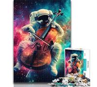 Puzzle per adolescenti, astronauta che suona il violino, 1000 pezzi, per adulti e adolescenti, gioco per famiglie, antistress, sfida difficile, regali di Babbo Natale segreto, 50x75cm