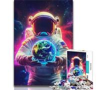 Puzzle per adolescenti Astronauta che tiene la Terra Puzzle per adulti 1000 pezzi Difficile è ideale come regalo per tutta la famiglia Adatto per e 14 (26x38cm)