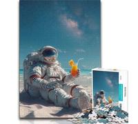 Puzzle per adolescenti astronauti nello spazio puzzle per adulti 1000 pezzi giocattoli educativi per l'apprendimento giochi per famiglie migliorano l'amore tra coppie (26x38cm)