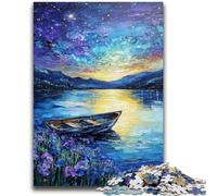 Puzzle per adolescenti Aurora boreale da 1000 pezzi, giocattoli per l'intrattenimento della famiglia con poster abbinato e foglio di quiz (38x26cm)