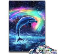 Puzzle per adolescenti Aurora Dolphin, gioco stimolante e decorazione da parete per famiglie, regali unici per compleanno e Natale, 26x38cm