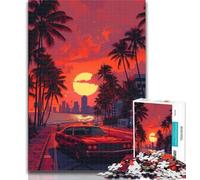 Puzzle per adolescenti Auto sportiva al sole della sera Puzzle da 1000 pezzi per adulti, giocattoli educativi per l'apprendimento Decorazioni per la casa e regali unici 75x50cm