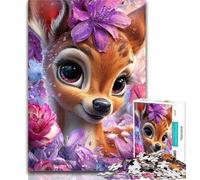 Puzzle per adolescenti Baby Deer, puzzle per adulti da 1000 pezzi, con poster abbinato e foglio di quiz per età 14 anni, 50x75cm