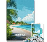 Puzzle per adolescenti Bahamas Beach Scene, giocattoli educativi per imparare, attività divertenti da fare a casa, regalo di compleanno, regali da viaggio (38x26cm)