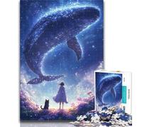 Puzzle per adolescenti "Balena e ragazza" da 1000 pezzi per adulti e adolescenti, rafforza l'amore tra coppie dai 14 anni in su, 26x38cm