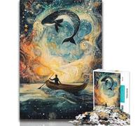 Puzzle per adolescenti Balene nello spazio Puzzle per adolescenti 1000, antistress Sfida difficile Rafforza l'amore tra coppie 50x75cm