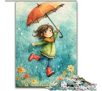 Puzzle per adolescenti, bambina con ombrello, adatti dai 14 anni in su, ideali come regalo per tutta la famiglia (dimensioni 50x75cm)