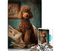 Puzzle per adolescenti "Barboncino nel water", aiuta il cervello a esercitare i giocattoli avvincenti per coltivare la pazienza Un'opera d'arte 50x75cm