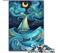 Puzzle per adolescenti "Barca a vela sotto il cielo notturno", 1000 pezzi, per età 14+, giochi divertenti, attività divertenti a casa, regali di compleanno, regali di viaggio (dimensioni 26x38cm)