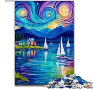 Puzzle per adolescenti "Barca a vela sotto il cielo notturno", 1000 pezzi, un'offerta difficile e stimolante come regalo per tutta la famiglia (50x75cm)