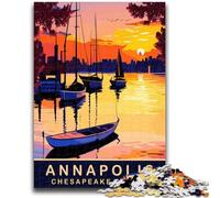 Puzzle per adolescenti "Barche sulla baia di Chesapeake" da 1000 pezzi, gioco stimolante e gioco per famiglie con poster abbinato e foglio di quiz, 1000 pezzi (50x75cm)