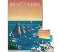 Puzzle per adolescenti Belle-Ile-en-Mer, giocattoli educativi per imparare, attività divertenti da fare a casa, regalo di compleanno, regali da viaggio (38x26cm)
