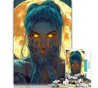 Puzzle per adolescenti, bellissima ragazza anime con luna, puzzle da 1000 pezzi per adolescenti, ideale come regalo per tutta la famiglia, adatto per bambini di età compresa tra 50x75cm e 14 anni