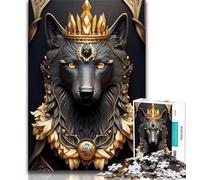 Puzzle per adolescenti Black Wolf Golden Art Deco 1000 pezzi Puzzle per adolescenti e adulti, giocattoli, giochi educativi, antistress, migliora l'amore tra coppie (38x26cm)