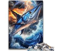 Puzzle per adolescenti Blue Marlin Brain Intelligence Challenge Giocattoli avvincenti Regalo di compleanno, regali, arte murale 50x75cm